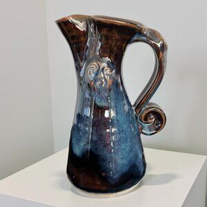 Irish COLM DE RIS Pitcher Jug Vase Irish Studio Art Pottery Celtic Ireland 7-1/2